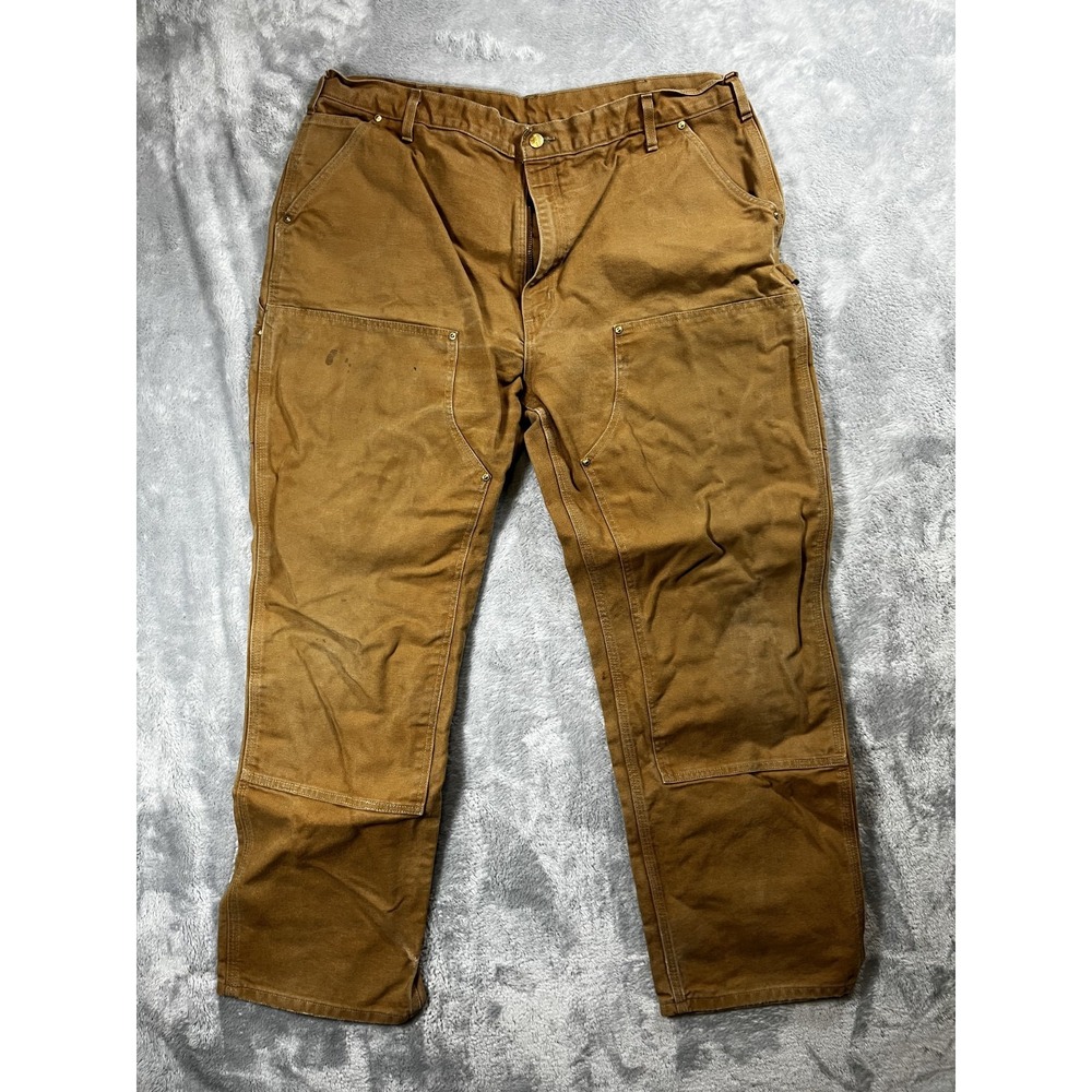 Vintage Carhartt Double Knee Brown Carpenter Pants USA Made Men's 42x32 No Tag